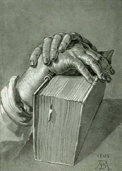 Albrecht Durer Hand Study with Bible - Drawing Norge oil painting art